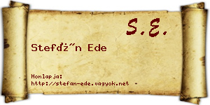 Stefán Ede névjegykártya